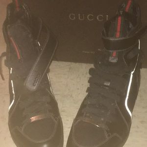 Black Gucci high top sneakers. Authentic